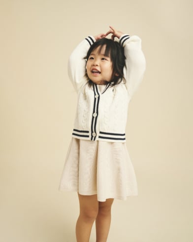 GIRLS CABLE KNITTED CARDIGAN