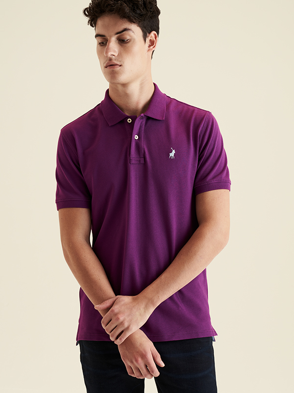 Mens purple golf on sale shirt